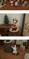 Regalo de Navidad, decoración de resina de animales bonitos, adorno de Papá Noel, decoración creativa de escritorio para oficina - details 3