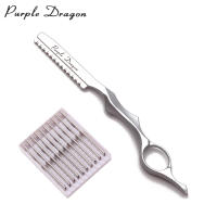 Navaja de Afeitar Profesional para Barbero Dragon Rojo Herramientas de Salón para Adelgazar Cabello con 10 Cuchillas Afiladas Z6100 - details 1