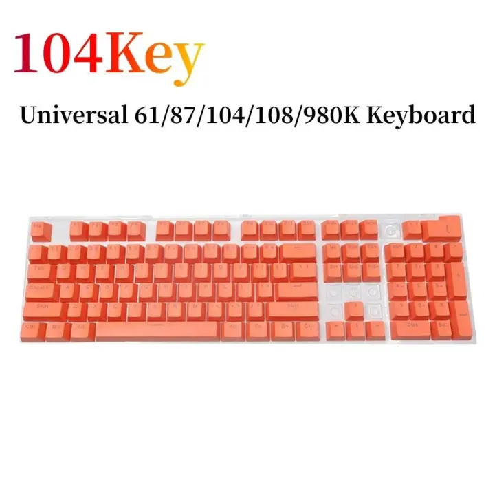 Juego de teclas de teclado Nical DIY, 104 Uds., OEM, retroiluminado, un solo Color, ABS, tapa rosa para teclas 61/87/104 Cherry MX - 1