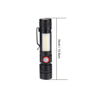 Mini linterna magnética LED COB, 6 modos, XML, 18650, enfoque de Zoom, resistente al agua, para caza y Camping - details 1