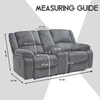 Sofá Biplaza Rebanable con Funda de Consola Central 8 Piezas de Terciopelo Elástico, Rebanable de 2 Asientos, Grueso, Suave, Lavable (Gris Oscuro) - details 5