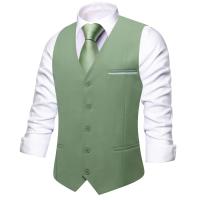 Chaleco para hombre, elegante chaleco de seda verde, corbata, pañuelo, gemelos, conjuntos para hombre, boda, fiesta de negocios, regalo de diseñador. - details 19