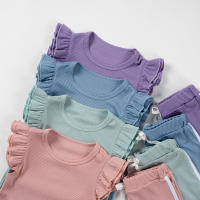Conjunto De Verano Para Bebé Niña 2024 Shorts Y Camiseta Cómodo Transpirable Ropa De Casa Estilo Casual Sin Mangas Cuello Redondo - details 17
