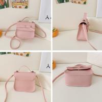 Dulce bolso de hombro con lazo de cuero PU, bolso cruzado con lazo de Color sólido, monedero, cartera, Bolso pequeño para niños, ropa de calle - details 2