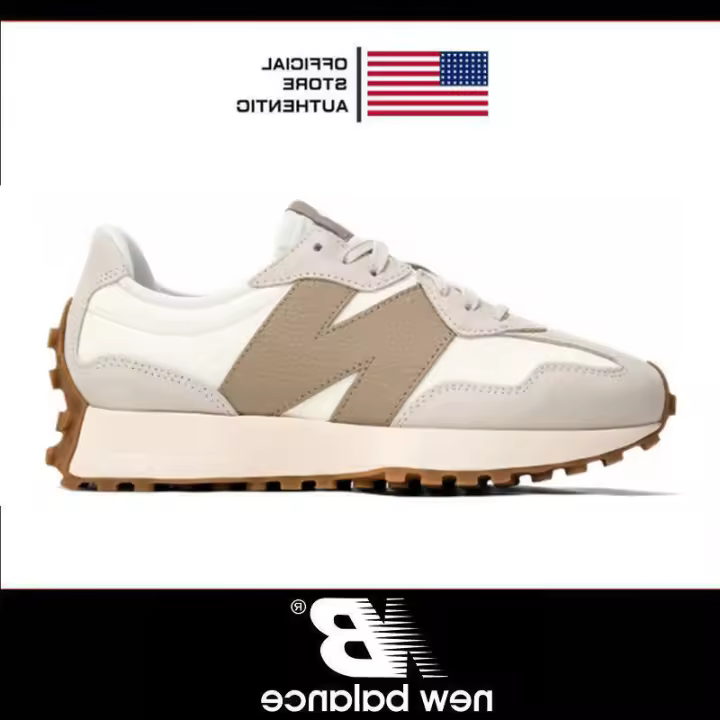 LETEN 【100% ORIGINAL】 NB 327 Gris Blanco para hombres y mujeres Cómodas pegatinas de pared retro antideslizantes y resistentes al desgaste para correr - 1