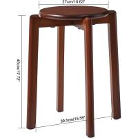 Juego de 4 Taburetes Redondos de Madera Taburetes de Bar Silla Apilable Mini Taburete - details 11