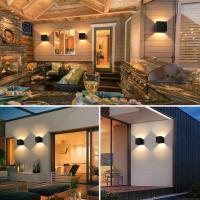 4 Piezas Aplique de Pared Interior/Exterior 12W Aplique Exterior Pared 3000K Blanco cálido Ángulo de haz Ajustable Negro Apliques Pared Led Impermeable - details 5