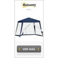 Carpa de Jardín Desmontable de Exterior 3x3m, Techo Doble, Mosquiteras Laterales, Impermeable Anti-UV para Patio Terraza - details 12