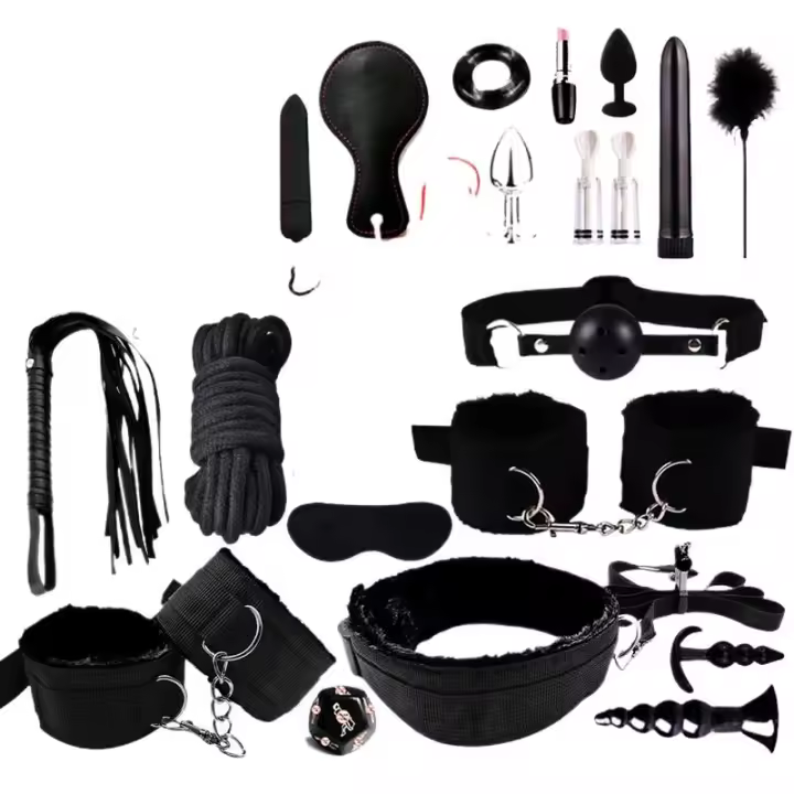 Empaque privado Vibradores sexys juguetes sexuales para parejas adultos 18 Esposas accesorios eróticos equipo de bondage Máscara tapón anal anillo consolador kit de sexo - 1