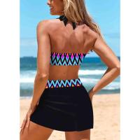 Traje de baño de mujer de alta calidad, traje de baño con estampado de ondas, falda corta, tankini, conjunto de dos piezas, S-6XL - details 2