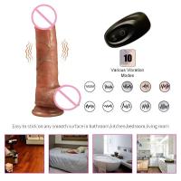 Consolador vibrador recargable Artificial telescópico Control remoto vibradores para mujeres silicona punto G vibración realista - details 2