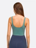 Camiseta sin mangas con estante incorporado, sujetador corto con relleno extraíble, sujetador deportivo tipo palangre para yoga y gimnasio - details 5