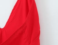 Ropa de mujer de estilo europeo y americano nueva, estilo francés, elegante vestido de tirantes medio y largo con cuello colgante en la cintura - details 11