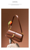 Piel de vaca de alta calidad de nicho Baguette Bolsa, Premium Feeling bolsa de axila, las mujeres 2025 Nuevo Cien Bolsa de hombro, bolsa de crossbody - details 5