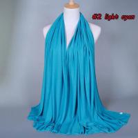 Hijab de algodón liso para mujer, chal largo y elástico, bufanda de red para el cuello, Sjaal musulmán, 35 colores, 180x80Cm - details 10