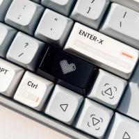 Echome Sombrero de Teclas en Forma de Corazón Transparente Teclado Mecánico de Desplazamiento Corto Personalizado Fresco ABS Accesorio de Juegos y Regalo - details 1