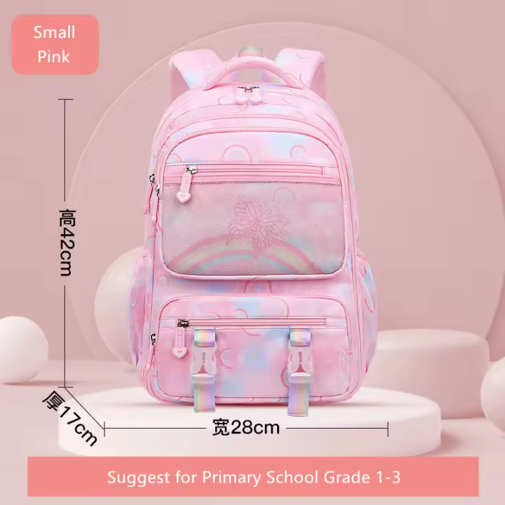Mochilas escolares para niños y niñas, moradas, mochila escolar de gran capacidad, bolsa de libros arcoíris, regalo para niños - 1
