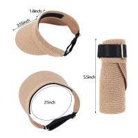 Sombrero de visera de playa ajustable para mujer, gorra plegable de paja, ala ancha, protección UV - details 7