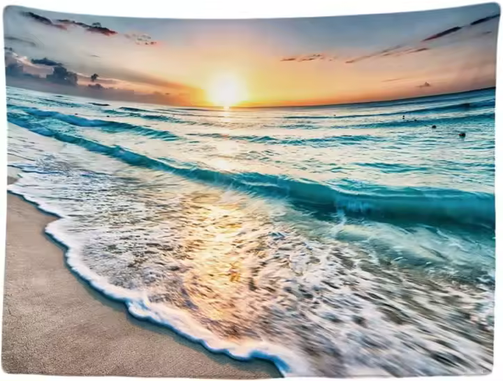 Mar Olas Playa Naturaleza Tapiz Grande Decoración de Póster Accesorios Separadores de Habitaciones - 1