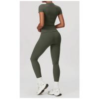 Camiseta deportiva ajustada para mujer, camiseta deportiva de secado rápido de alta elasticidad para fitness, yoga, ropa deportiva de manga corta - details 12