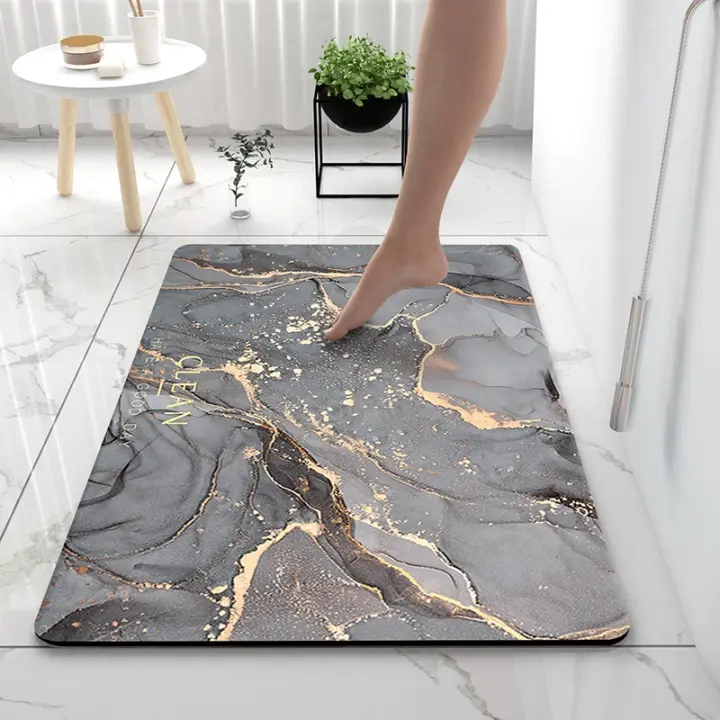 Alfombras de baño suaves de tierra de diatomeas, alfombrilla súper absorbente para inodoro, alfombrillas para pies de puerta, alfombrilla de goma antideslizante para ducha - 1