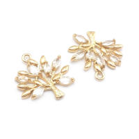 Colgantes de Árbol de Brasso Dorado de 18K Joyería Hazte de Diamantes Falsos y Circonio - details 11