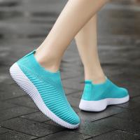Zapatos de calcetines transpirables para mujer, zapatillas deportivas suaves para caminar, informales, a la moda, color azul - details 7