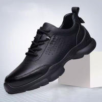 Zapatos de hombre primavera nueva malla de cuero transpirable zapatos para correr juventud al aire libre tendencia zapatos deportivos - details 15