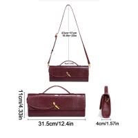 Bolsa de enterrar sobre rojo vino cereza bolso nuevo exclusivo moda europea y americana órgano de mano con tapa de cocodrilo b Mochila de lujo de alta gama - details 2