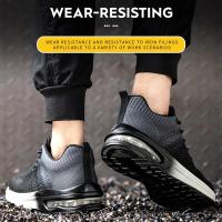 Zapatos de seguridad indestructibles para hombres, zapatos de acero con punta antipinchazos, zapatos de trabajo para hombres, ligeros, antideslizantes, con aire acolchado, zapatillas deportivas - details 6
