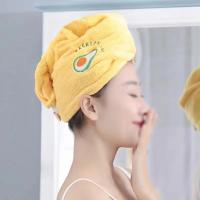 Gorro de Ducha de Lana de Coral Engrosado Gorro de Baño Absorbente con Bordado de Dibujos Animados para Mujeres - details 0
