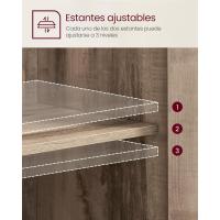 Aramrio de Almacenamiento, Aparador con Puertas de Cristal, para Comedor, Salón, Cocina, Estilo Industrial, Marrón Rústico y Negro - details 13
