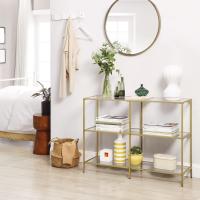 Mueble de Vidrio Templado a 3 Niveles Estilo Metalico 30 x 100 x 73cm Ideal para Sala de Estar y Dormitorio - details 6