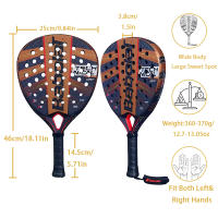 Raqueta de pádel Babolat de 12K para adultos, raqueta de tenis profesional de fibra de carbono suave con cara de EVA, raqueta de tenis profesional con funda para bolsa de paleta - details 1