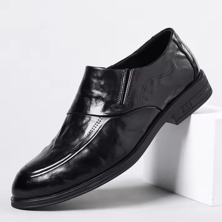 La primera capa de cuero de vaca de los hombres zapatos casuales de cuero formales de negocios zapatos de los hombres antideslizantes. - 1
