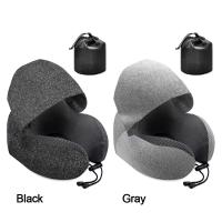 Almohada de viaje con capucha para descanso de cabeza, cojín de viaje en forma de U para avión, descanso para el cuello, para dormir al atardecer, para coche y oficina - details 7