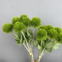 Bola Artificial de crisantemo de 6 cabezas, ramo de bolas de pelo artificiales de tacto Real de plástico, flores falsas realistas, decoración del banquete de boda - details 10