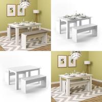 Mesa de comedor Sentio, antracita/roble dorado, 90 x 140 cm con 2 bancos - details 39
