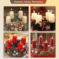 4 Uds corona 8 cm soporte de Metal de Adviento plato de vela de Navidad con decoración de mesa negra con punta - details 2