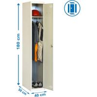 Taquilla Vestuario Metálica 1 Puerta Incluye Llave 1800x300x500 mm Gris Simonlocker - details 10