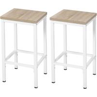 Conjunto de Mesa de Bar y Taburete Estructura de Metal y Roble Claro + Blanco 100x40x100 cm - details 5