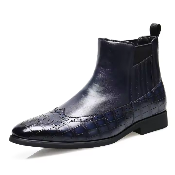 Botas cortas Chelsea de hombre con punta puntiaguda más el tamaño de los zapatos de hombre. - 1