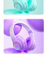 Auriculares inalámbricos Bluetooth 5,3 estéreo envolvente con micrófono para niños, auriculares cómodos y saludables, tarjeta TF, luz RGB colorida y bonita - details 18