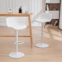 Cojín de asiento con respaldo giratorio de altura ajustable, sillas de bar de metal con PU de cuero, bistro de - details 0