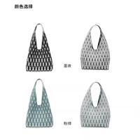 Air fly tejiendo obra de arte diseño original bolsa de mano lanzadera patrón 3D tejer de doble cara triángulo trasero bolsa minimalista casual bolso - details 5