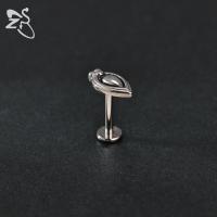 ZS 1 pieza 16G Piercing de labio Labret de acero inoxidable para mujeres y niñas, colorido, con forma de luna y mariposa, para cartílago, tragus y hélice, 8MM - details 19