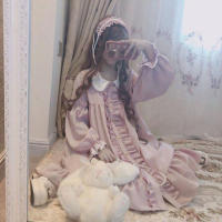 Lencería Lolita para mujer estilo Haruku japonés con volantes y mangas largas vestido de muñeca informal con cintura imperio talla - details 16
