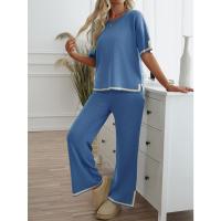 Ropa de mujer de moda 2025 primavera y verano temperamento casual de manga corta conjunto de pantalones de punto - details 22
