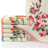 Toalla con estampado de flores para bebé, paño de baño suave y absorbente, de algodón, para ducha y cara, 74x34cm - details 0