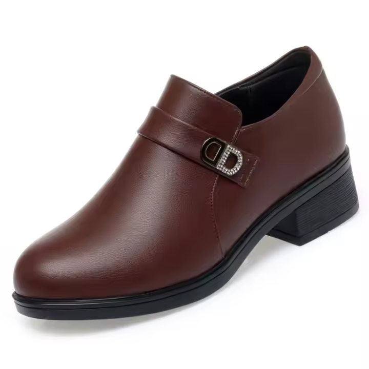 Zapatos de Oficina para Mujer de Moda y Comodidad Punta Redonda de Cuero Suave Suela Suave - 1